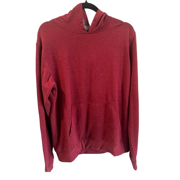 FWD Hoodie Mens Medium Burgundy Long Sleeve Hooded Pullover Kangaroo Packet - Picture 1 of 8